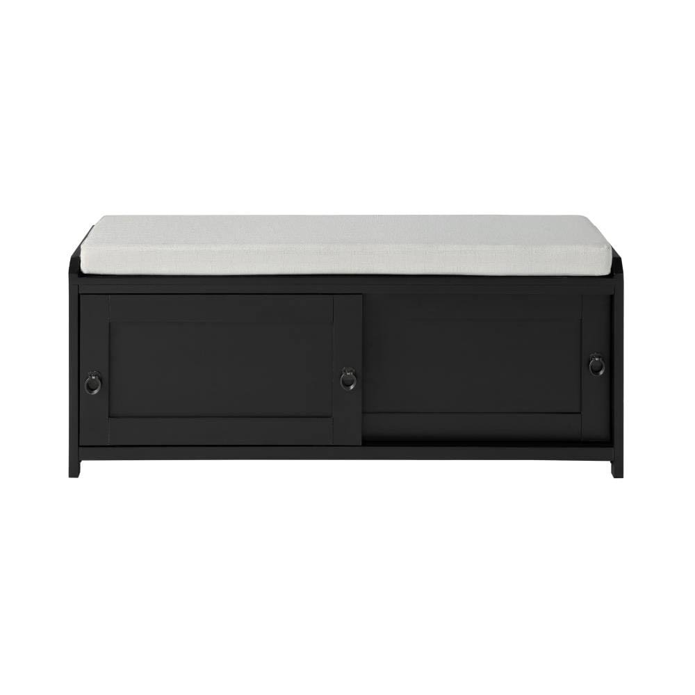 Black Storage Bench with Cabinets Z6676