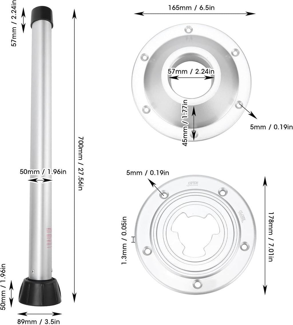 Height Adjustable Swivel Table Leg with Stable Base Ring S514874
