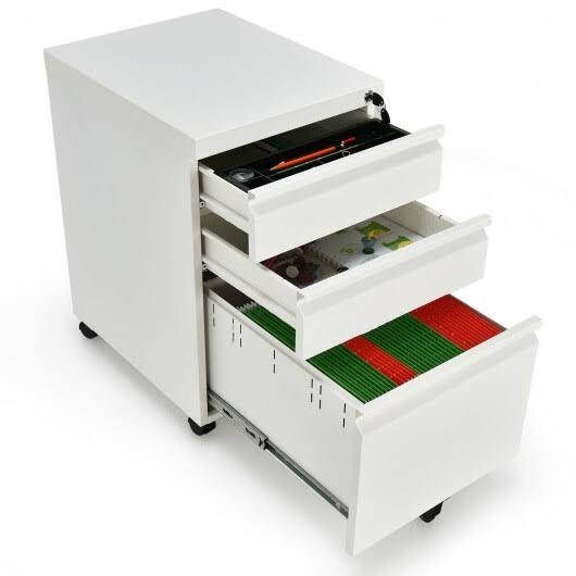 3-Drawer Mobile File Cabinet with Lock M203