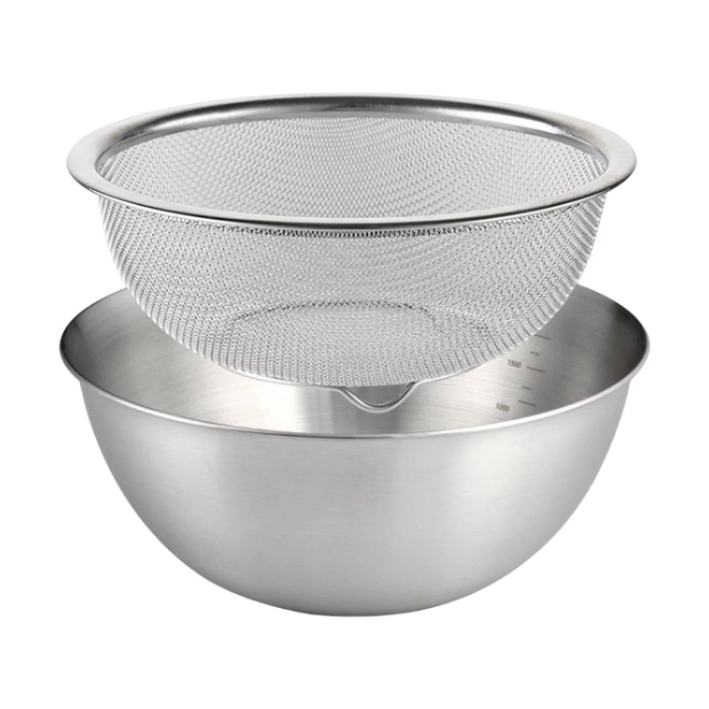 304 Stainless Steel Colander with Bowl Set of 2 X6921