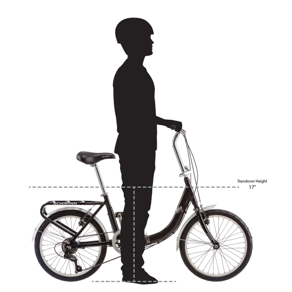 Folding Commuter Bike, 20-inch wheels, Black Y908