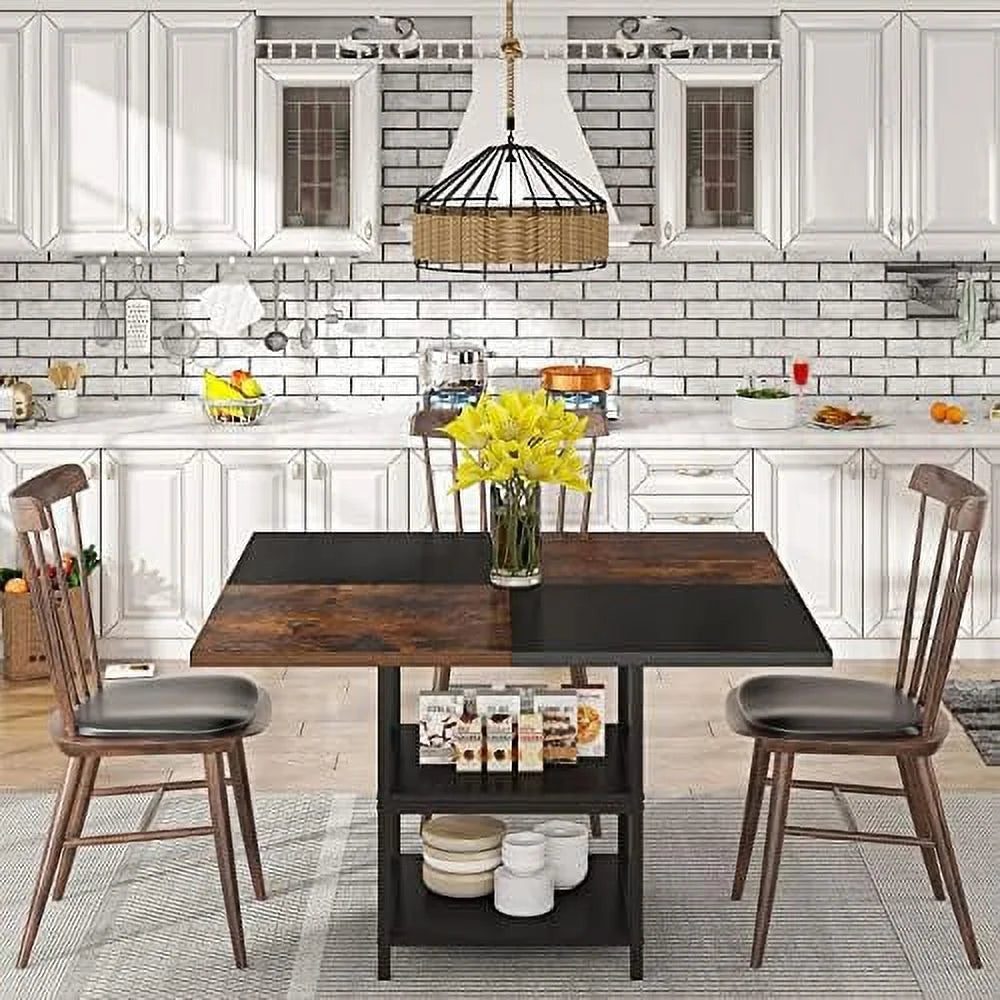 Round Dining Table 47 inch Faux Marble Top Metal Base B2800