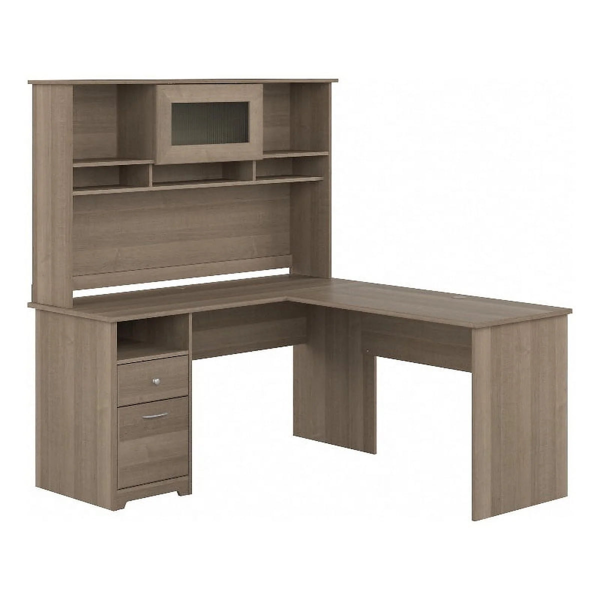 60W L Shaped Computer Desk with Hutch U6679