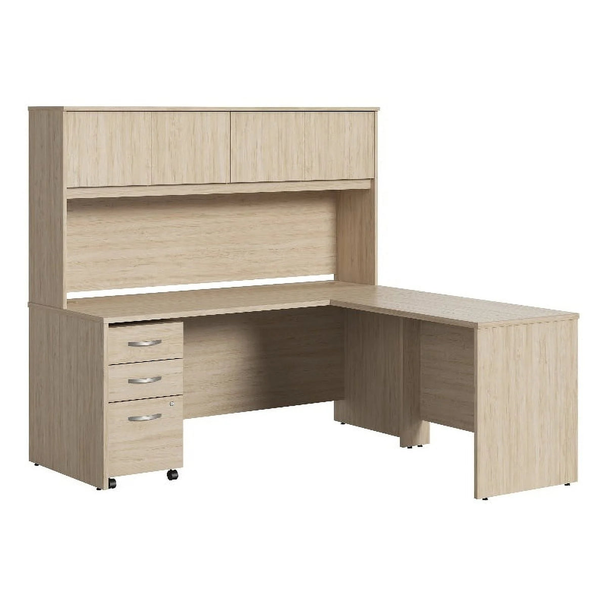 L Shaped Desk with Hutch & Drawers N409