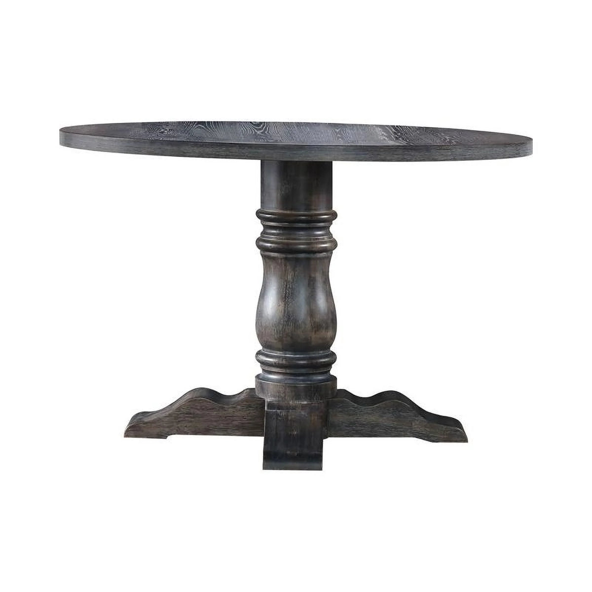 Weathered Gray Wooden Round Dining Table C870