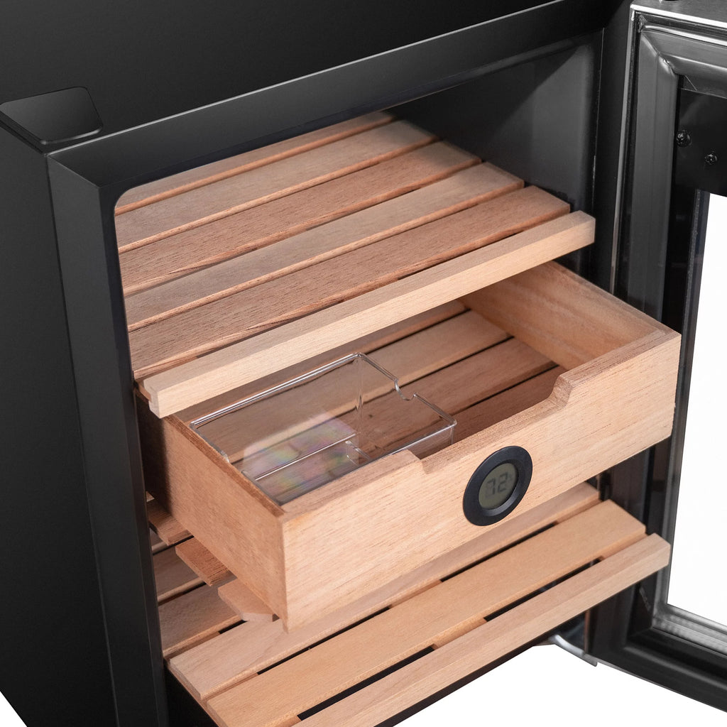 1.2 cu. ft. Stainless Steel Digital Cigar Humidor with Spanish Cedar Shelves J3066