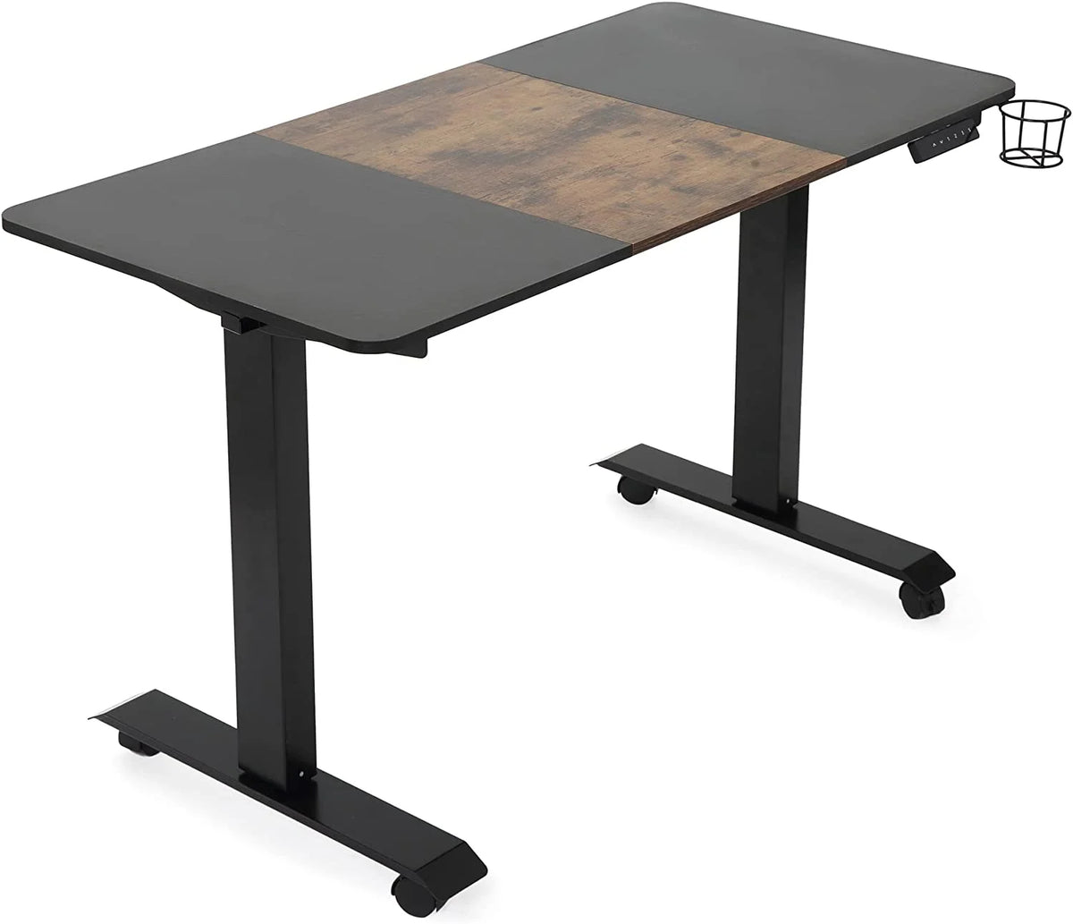 Height Adjustable Electric Standing Desk 48 x 24 Inches Vintage Brown E255058