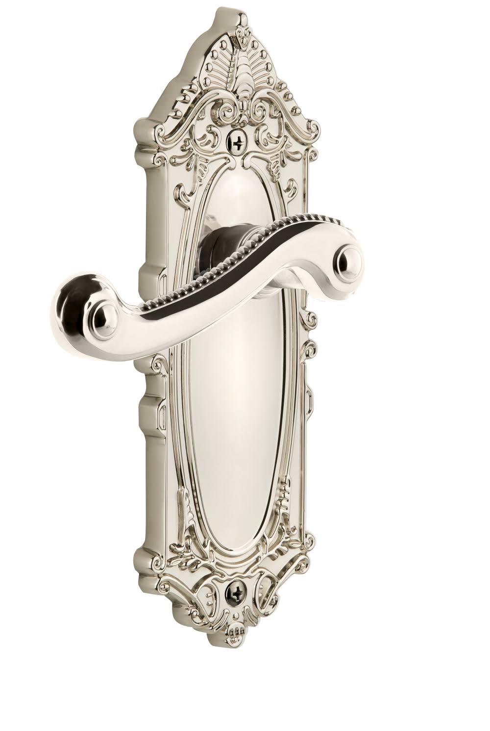 Polished Nickel Passage Plate with Lever G4785