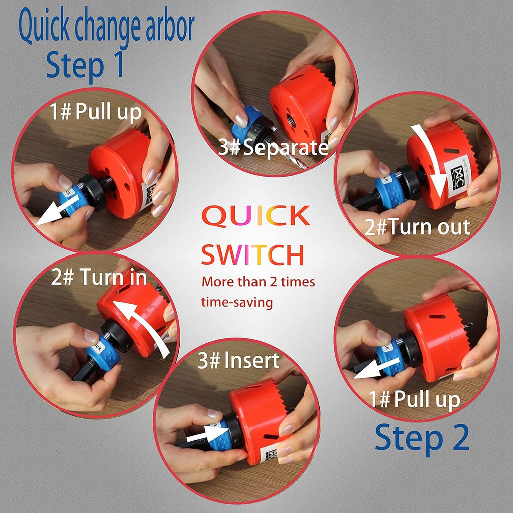Carbide Tipped Hole Saw Kit 5 Pcs with Quick Change Mandrel X869796