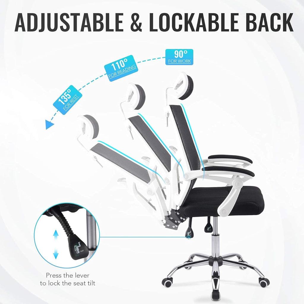 Black Ergonomic Mesh Office Chair with Lumbar Support V133