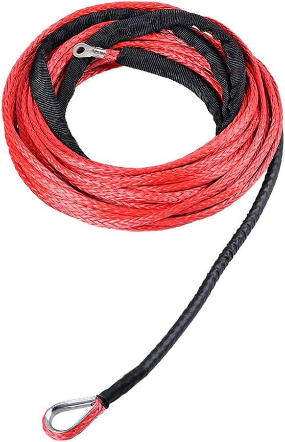Black 3/8 inch Synthetic Winch Rope 20500LBs T91986