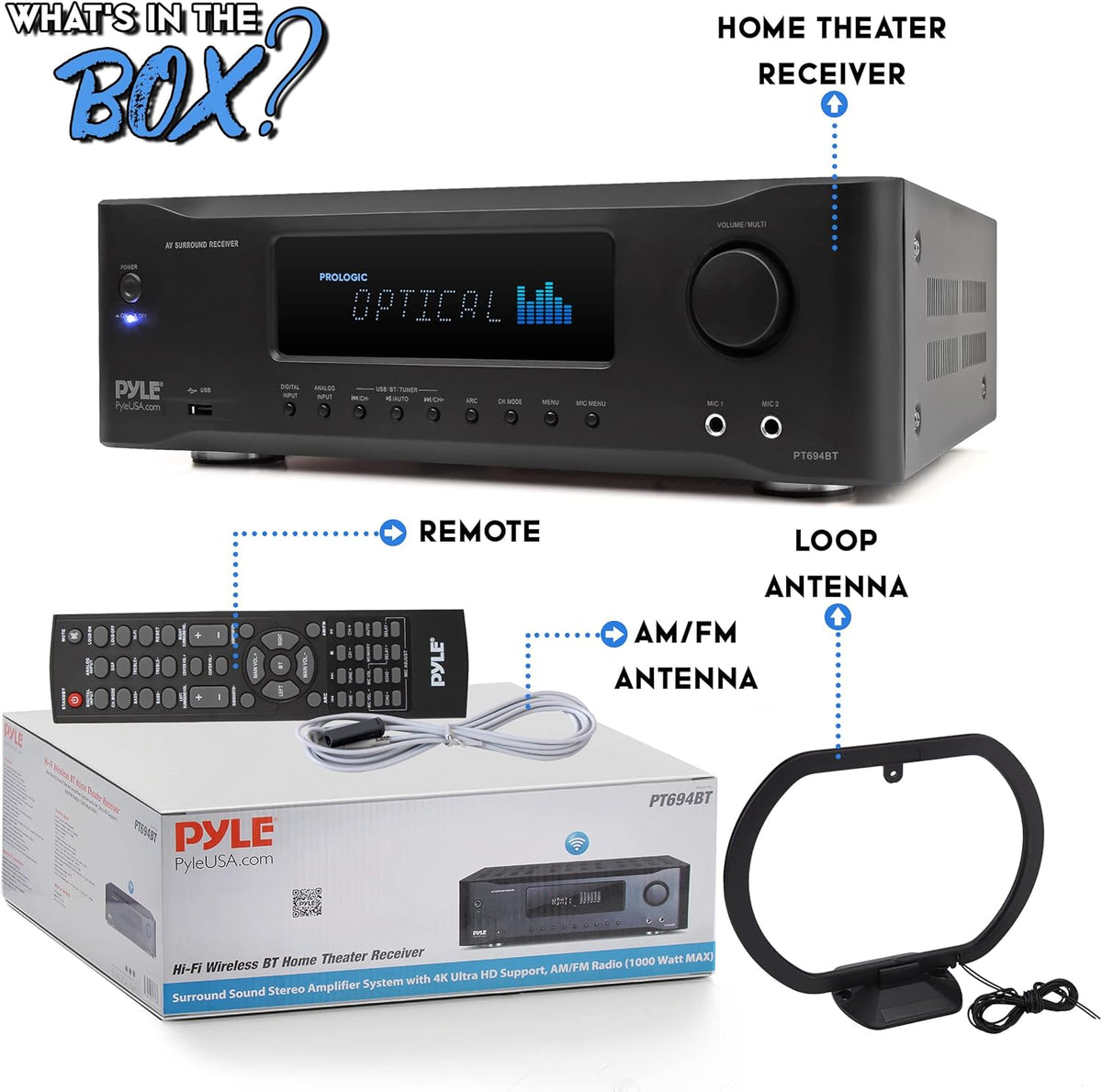 5.2-Channel Bluetooth Stereo Amplifier 1000 Watt C7025