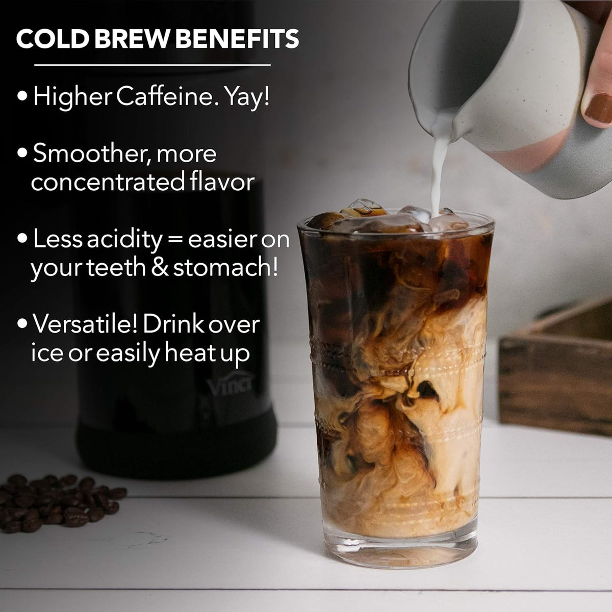 Cold Brew Electric Coffee Maker 1.1 Liter Glass Carafe O43797