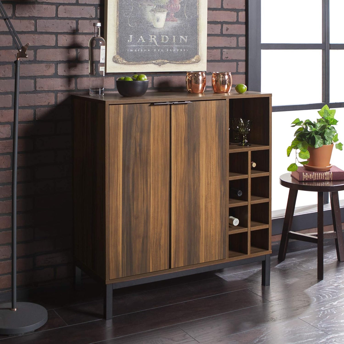 Brown 34 Inch Wood Storage Cabinet R7907