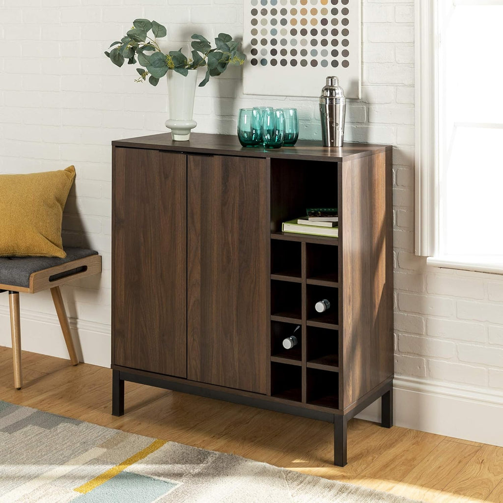 Brown 34 Inch Wood Storage Cabinet R7907