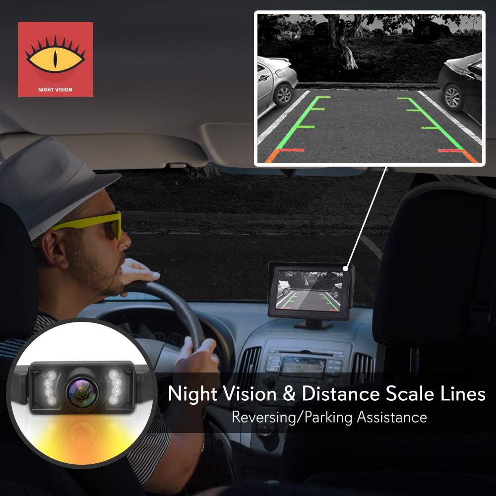 Waterproof Wireless Rear View Camera with 4.3” Color LCD Display G7956