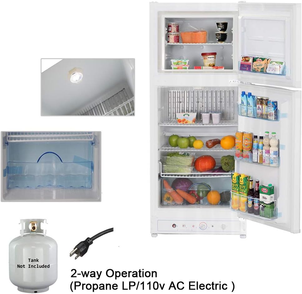 6.1 Cu.ft White Propane Refrigerator with Freezer E4667