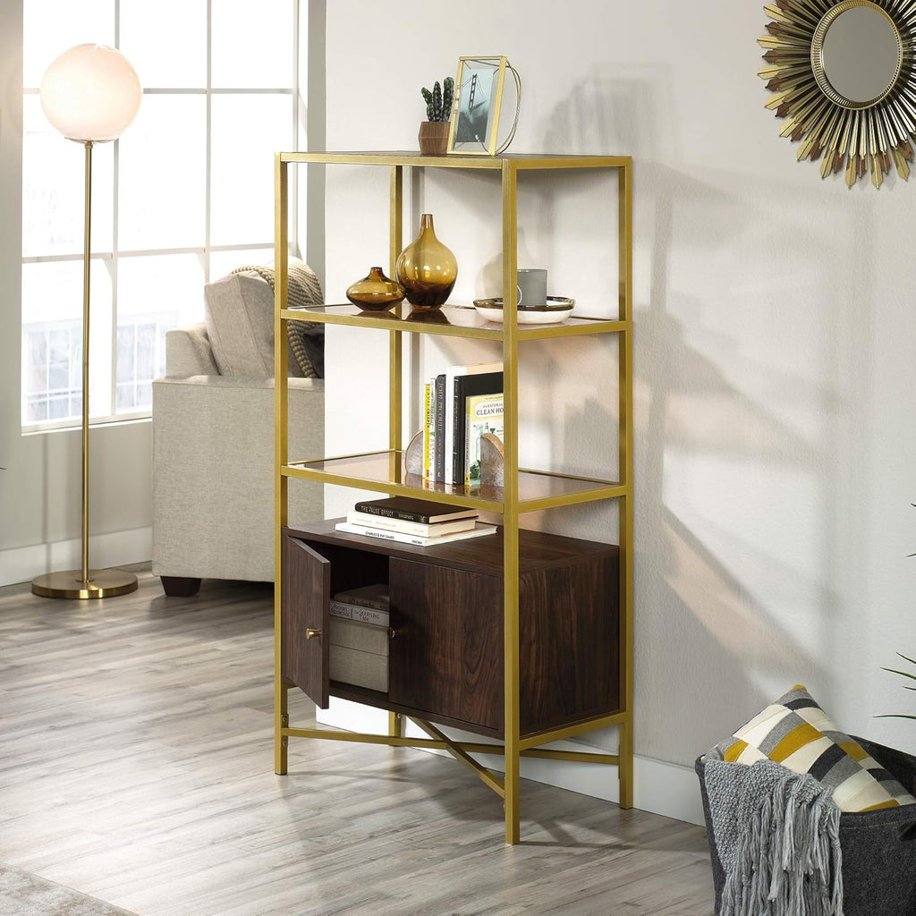 Bookcase with Doors, Rich Walnut Finish A7707