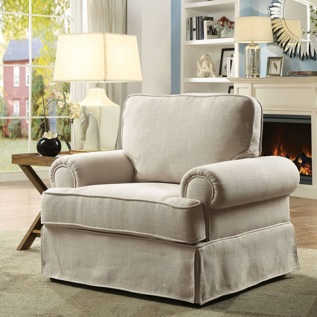 Dark Grey Linen Fabric Accent Chair K902205
