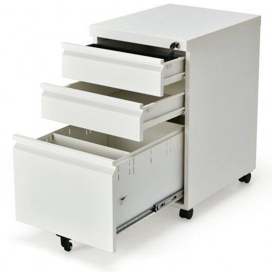 3-Drawer Mobile File Cabinet with Lock M203