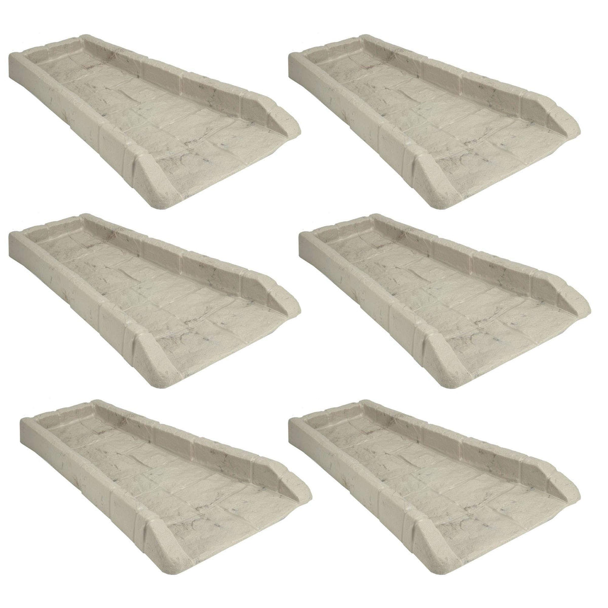 Light Taupe Decorative Rain Gutter Downspout Splash Block 6 Pack B15756