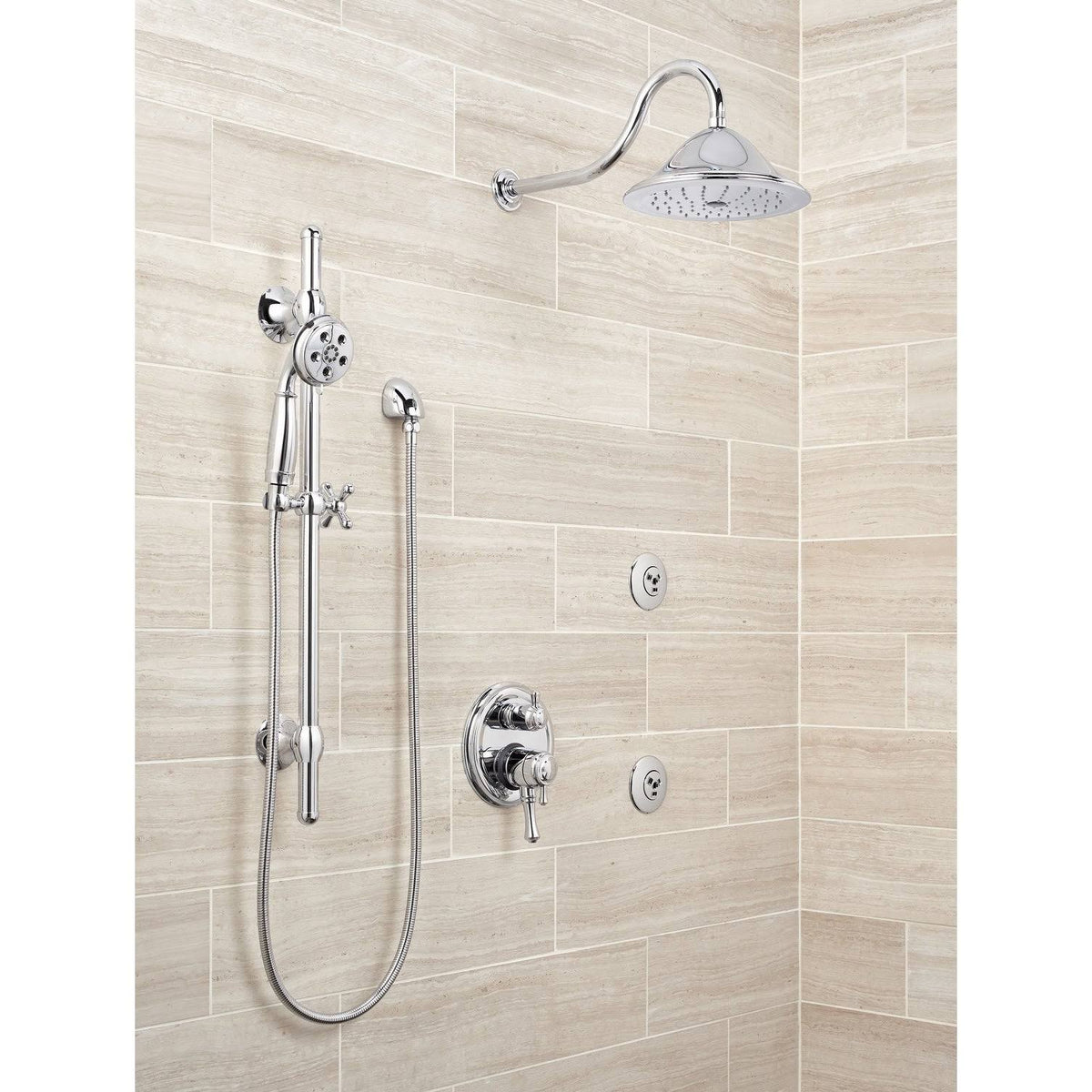 Polished Nickel Valve Trim with 6 Setting Integrated Diverter I518
