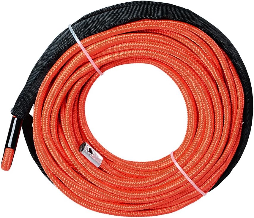 Black 3/8 inch Synthetic Winch Rope 20500LBs T91986