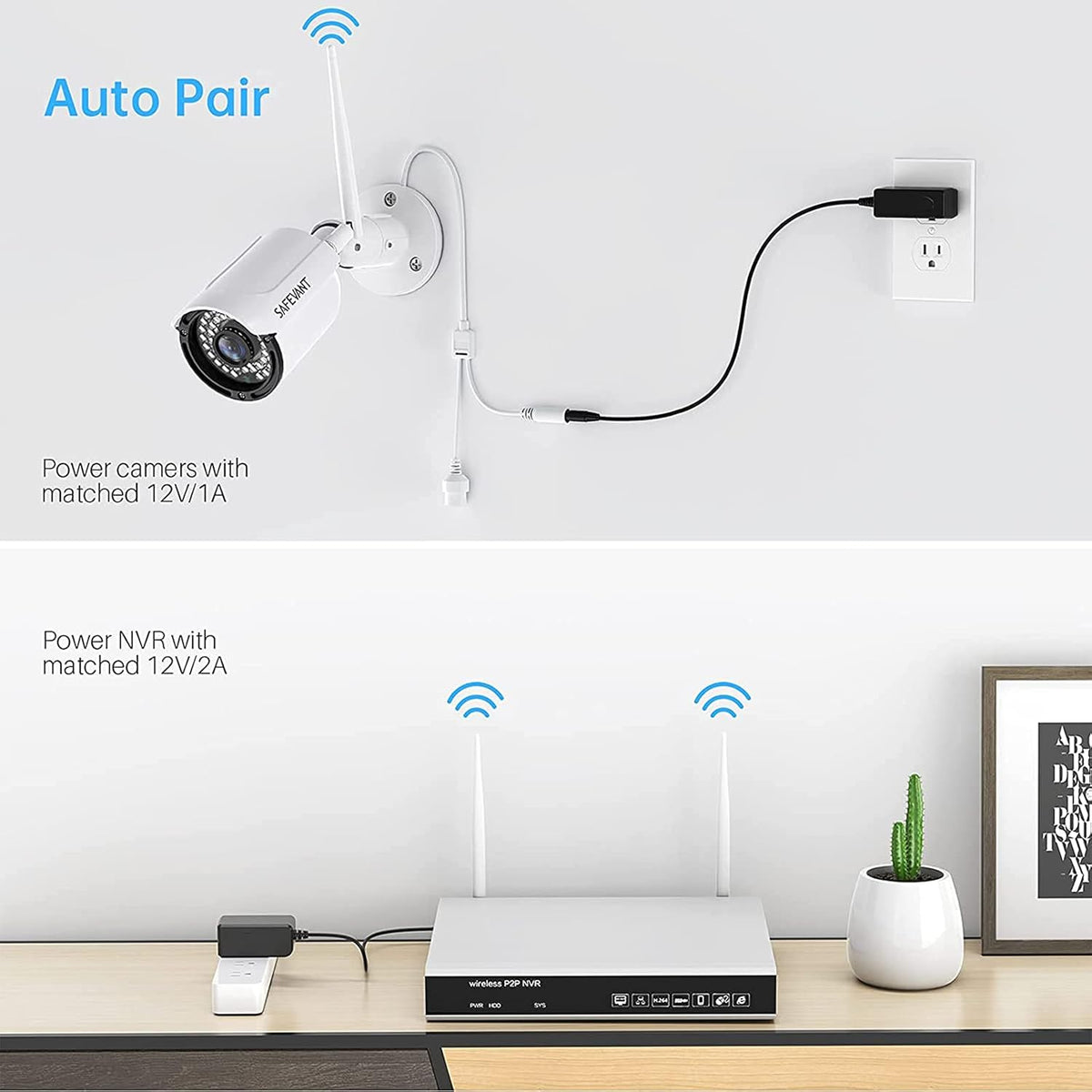 1080P Wireless Security Camera System 8 Channel 8PCS 2MP Night Vision N99253