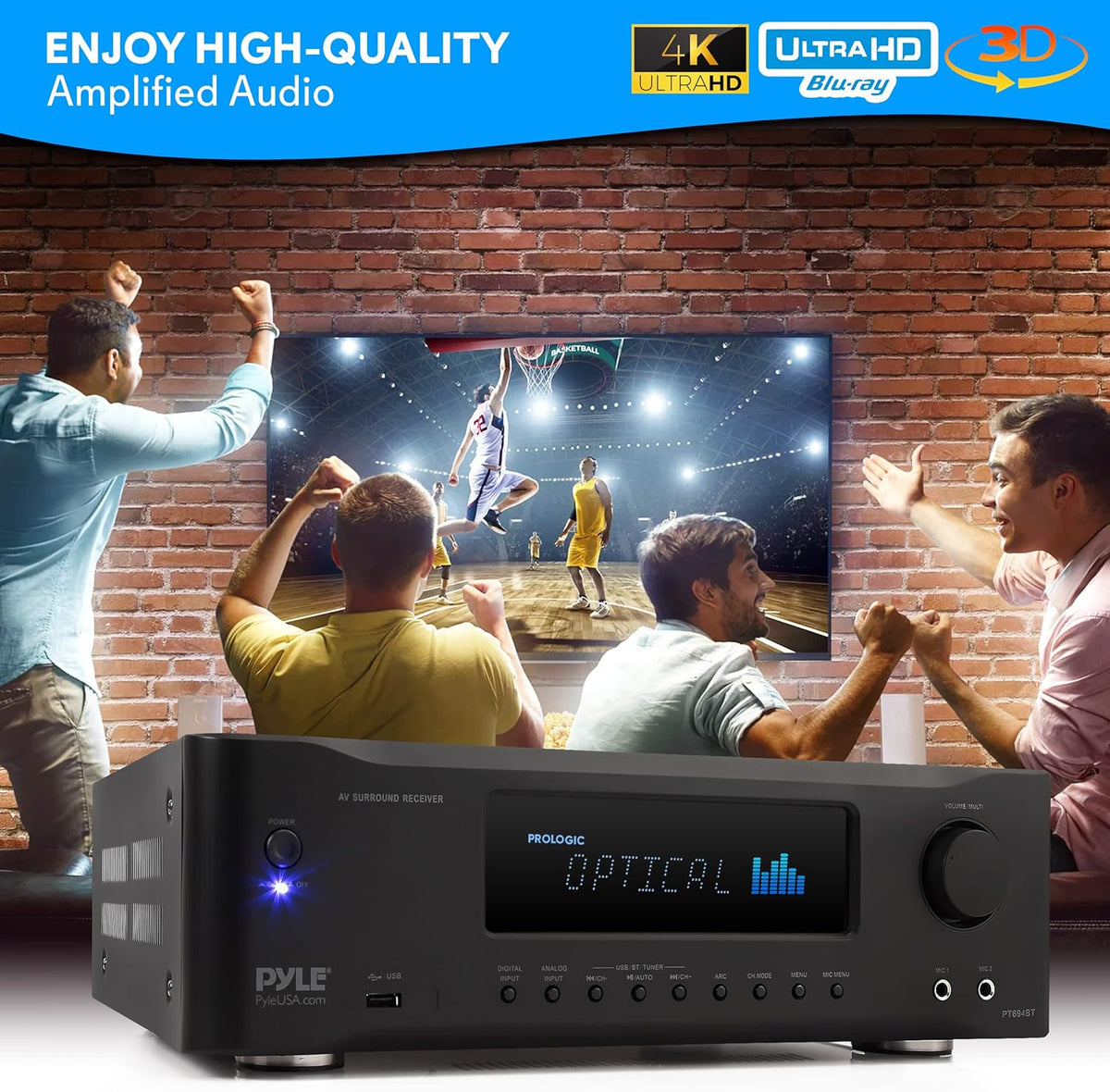 5.2-Channel Bluetooth Stereo Amplifier 1000 Watt C7025