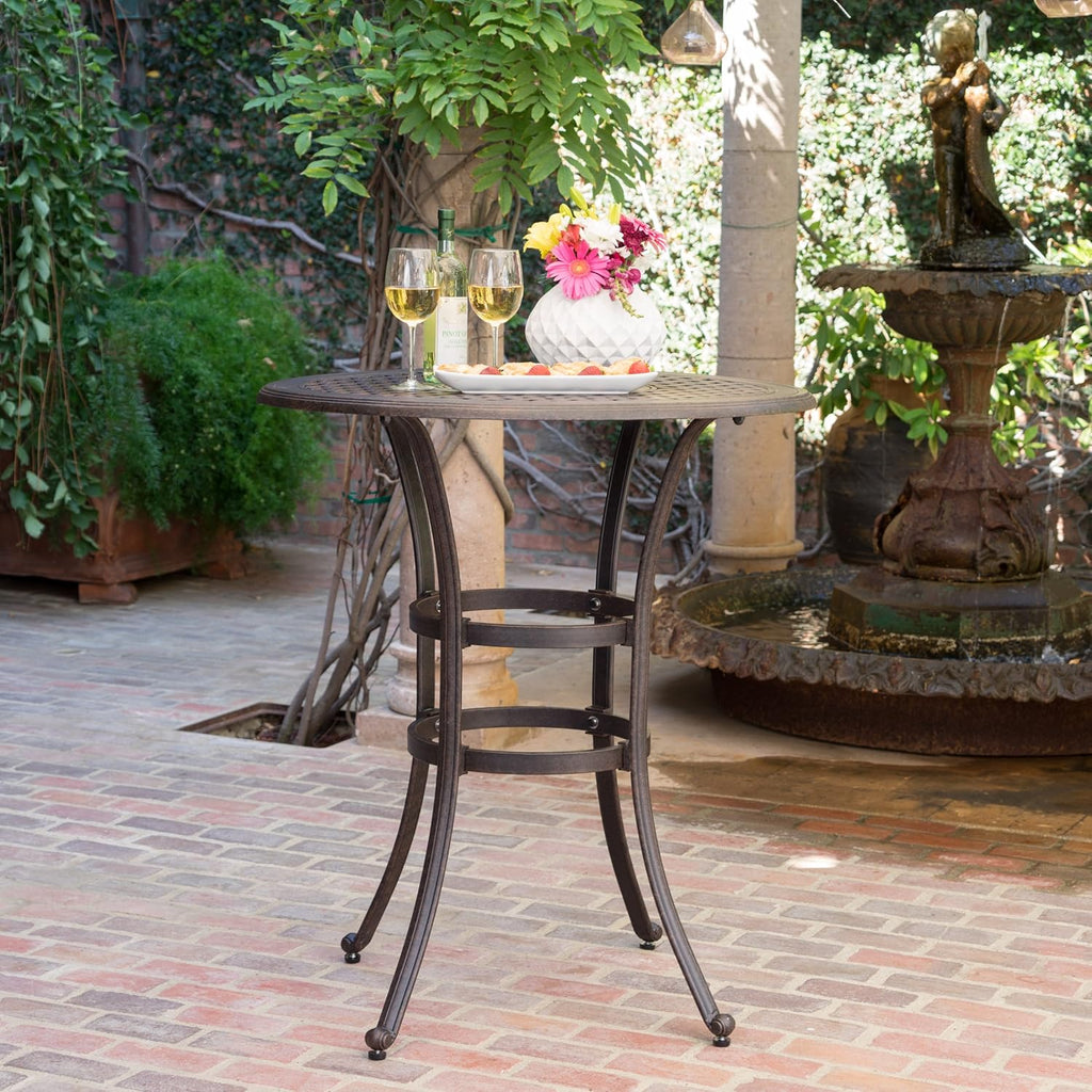 Cast Aluminum Round Bar Table H36136