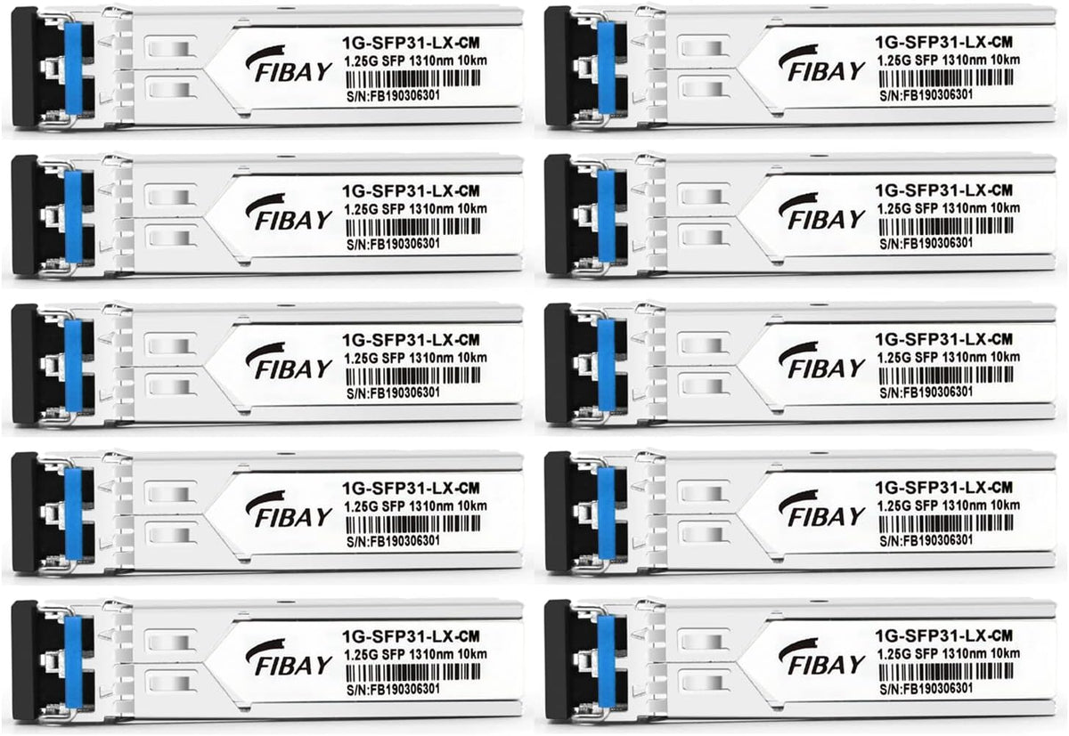 1.25G SFP LX Single-Mode 1310nm 10km LC Transceiver Module 10 Pack J112