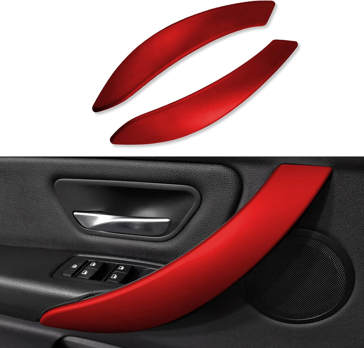 Car Multimedia Buttons Panel Cover Sticker Decals Molding Trim ABS Kit Silver Pack of 2 B673617