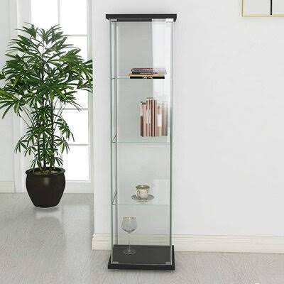Glass Display Cabinet 4 Shelves with Door B62513