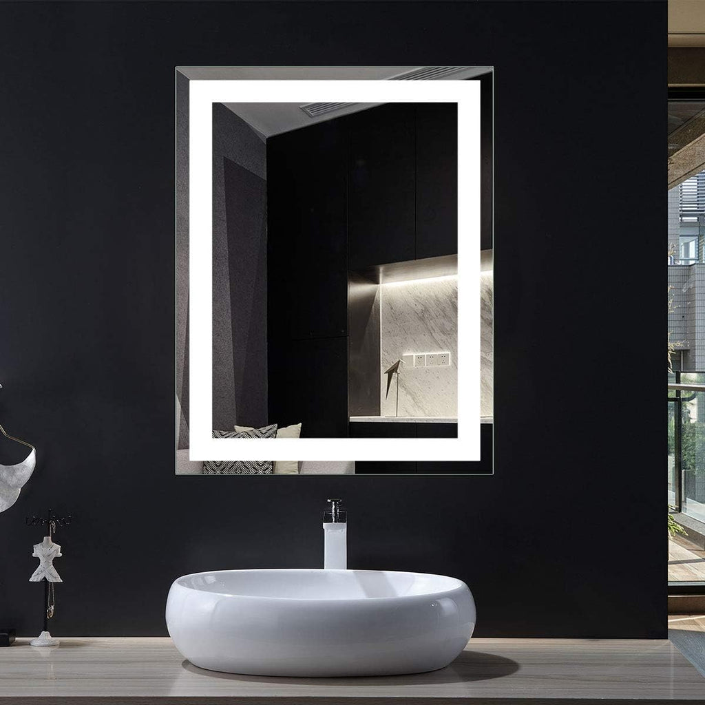 Horizontal Dimmable LED Bathroom Mirror with Anti-Fog and Bluetooth B804