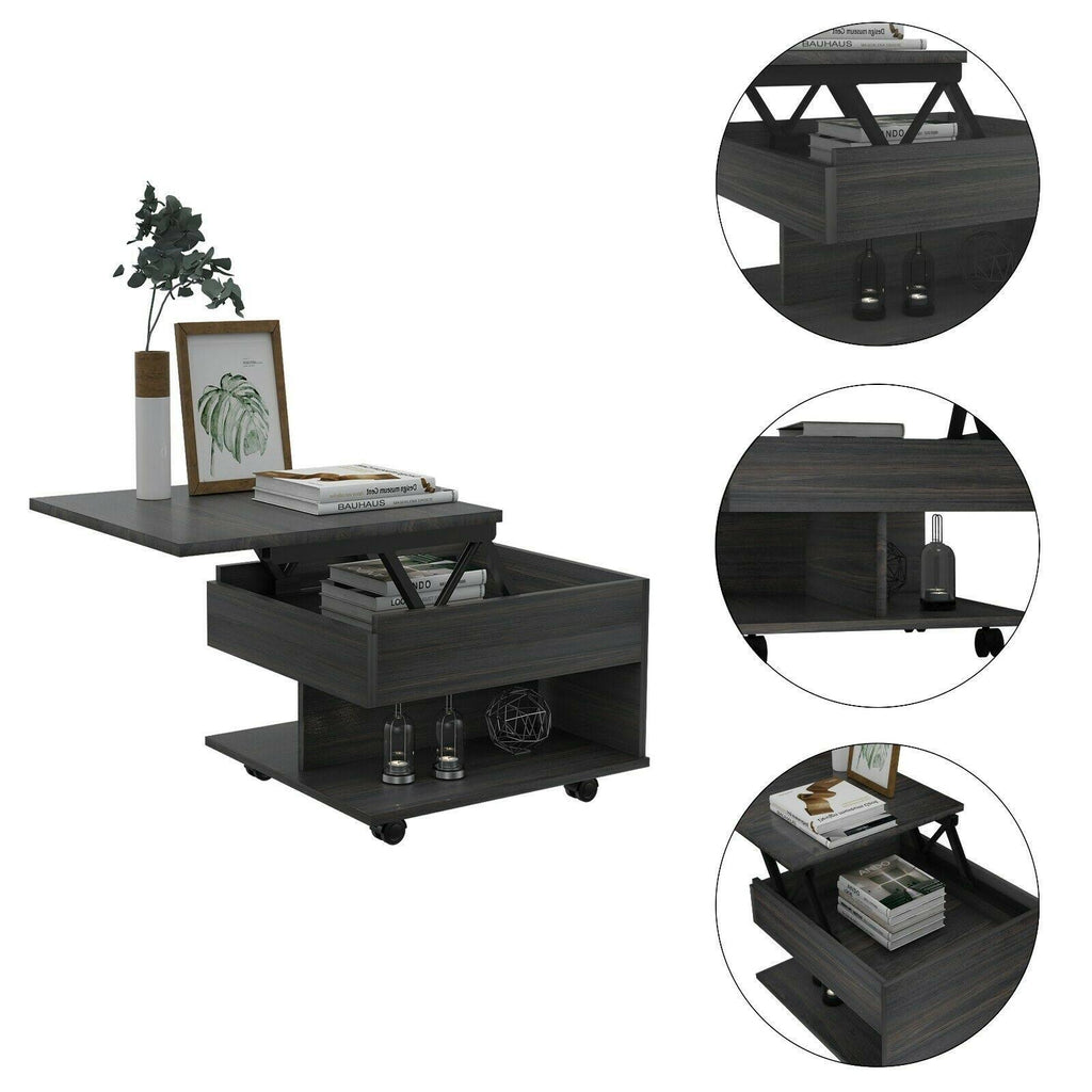 Lift Top Coffee Table with Casters in Espresso Y500