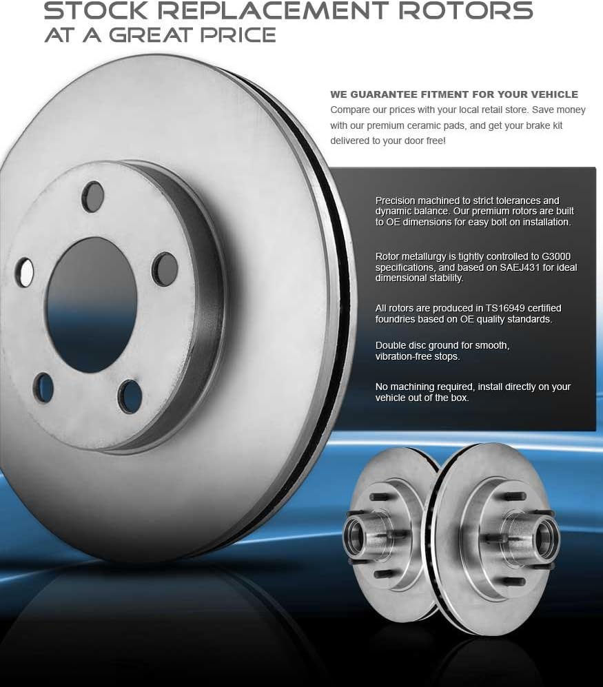 Brake Disc Rotors + Metallic Brake Pads Pack of 2 Q9672