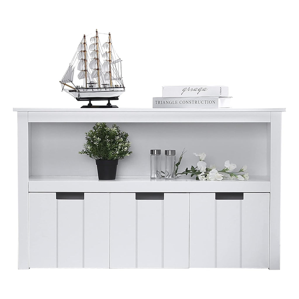 White Kids Toy Box Organizer Storage Cabinet with Movable Drawers B97802