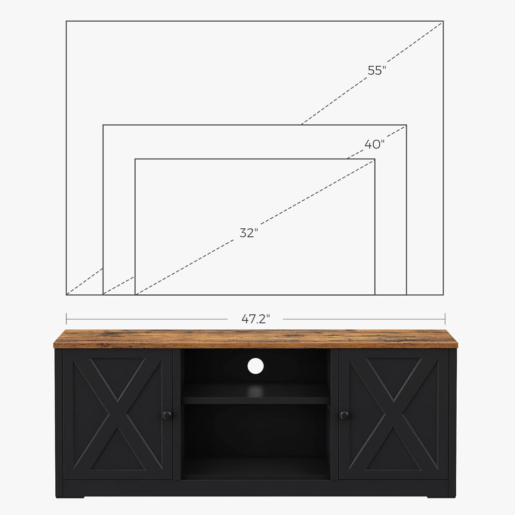 55 Inches TV Stand with Open Shelves and 2 Cabinets R575