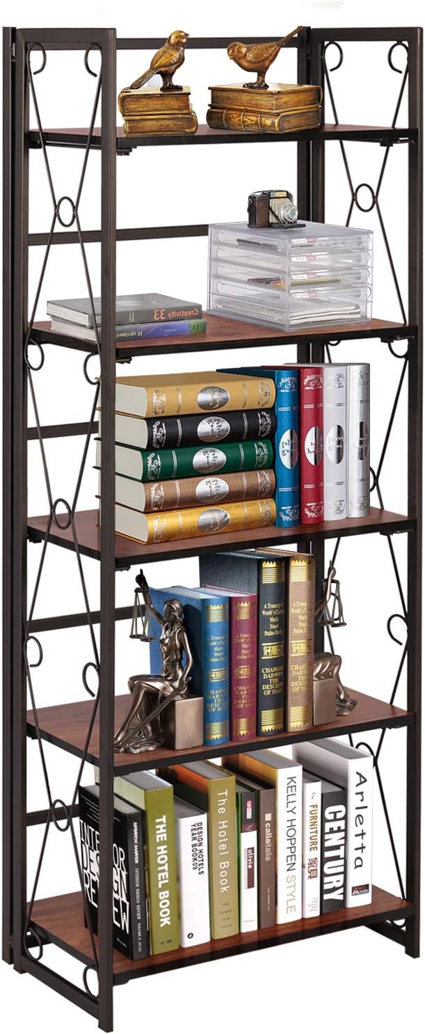 5 Tier Dark Brown Bookshelf H814918