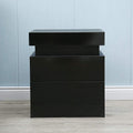Black 2 Drawer High Gloss Nightstand K234346