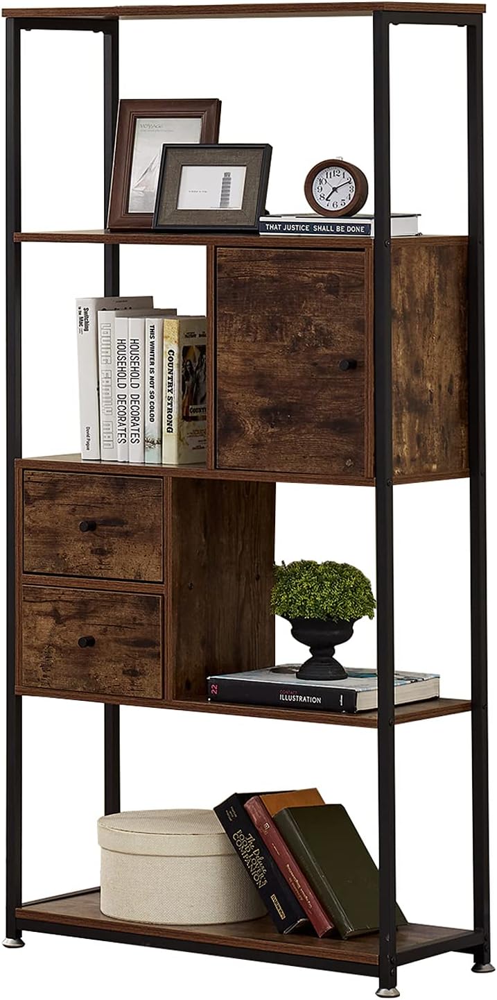 5 Tier Dark Brown Bookshelf H814918