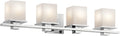 5 Light Chrome Vanity Light with Satin Etched Cased Opal Glass M27821