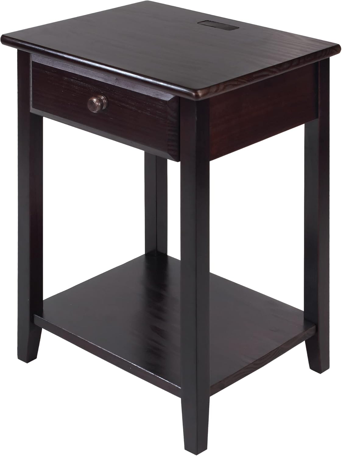 White Night Stand with USB Port N27852
