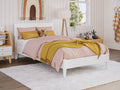 White Solid Wood Low Profile Platform Bed J825457