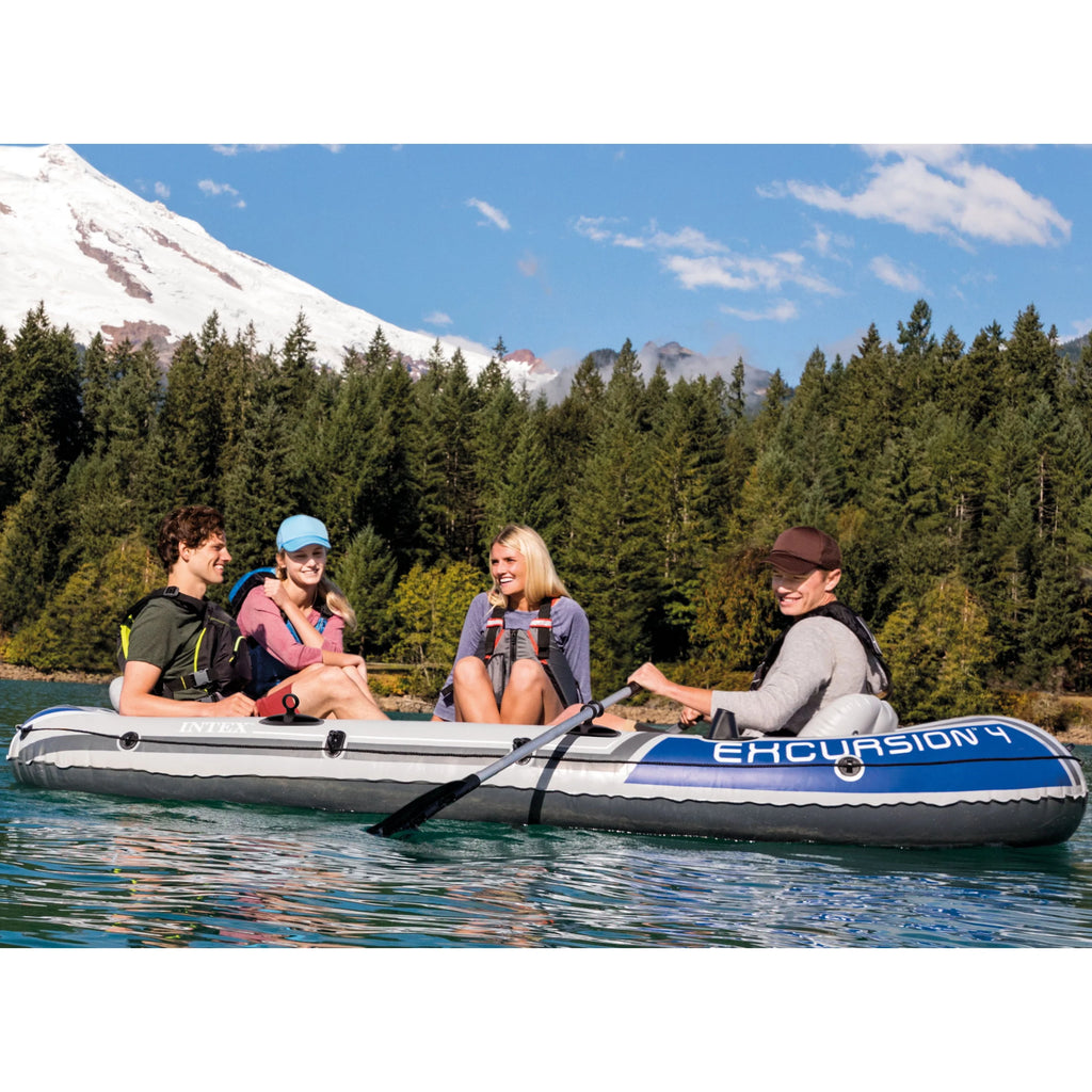 4 Person Inflatable Boat Set with 2 Oars F5884