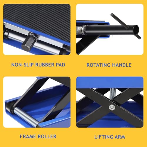 1100 LB Wide Deck Motorcycle ATV Scissor Lift Jack Stand Deep Blue L63528