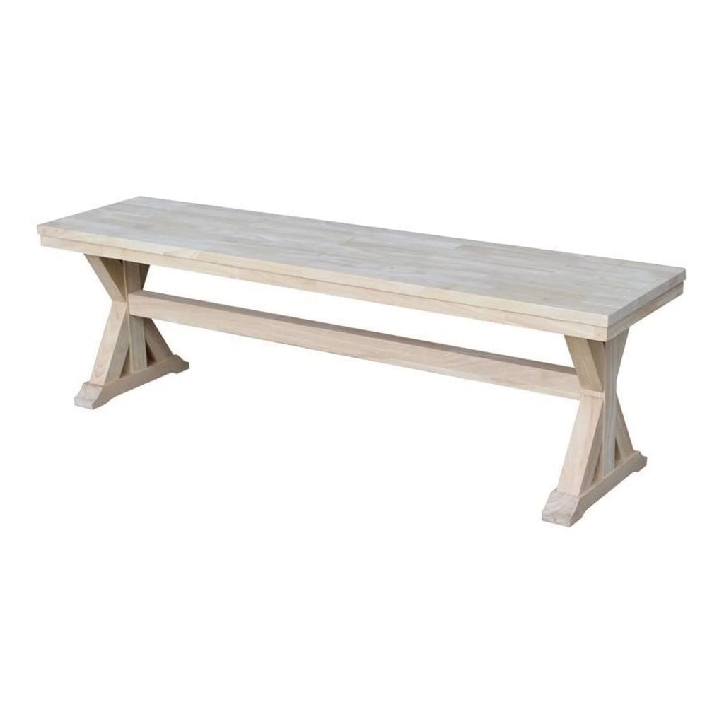18" Solid Hardwood Bench Off White Q872459