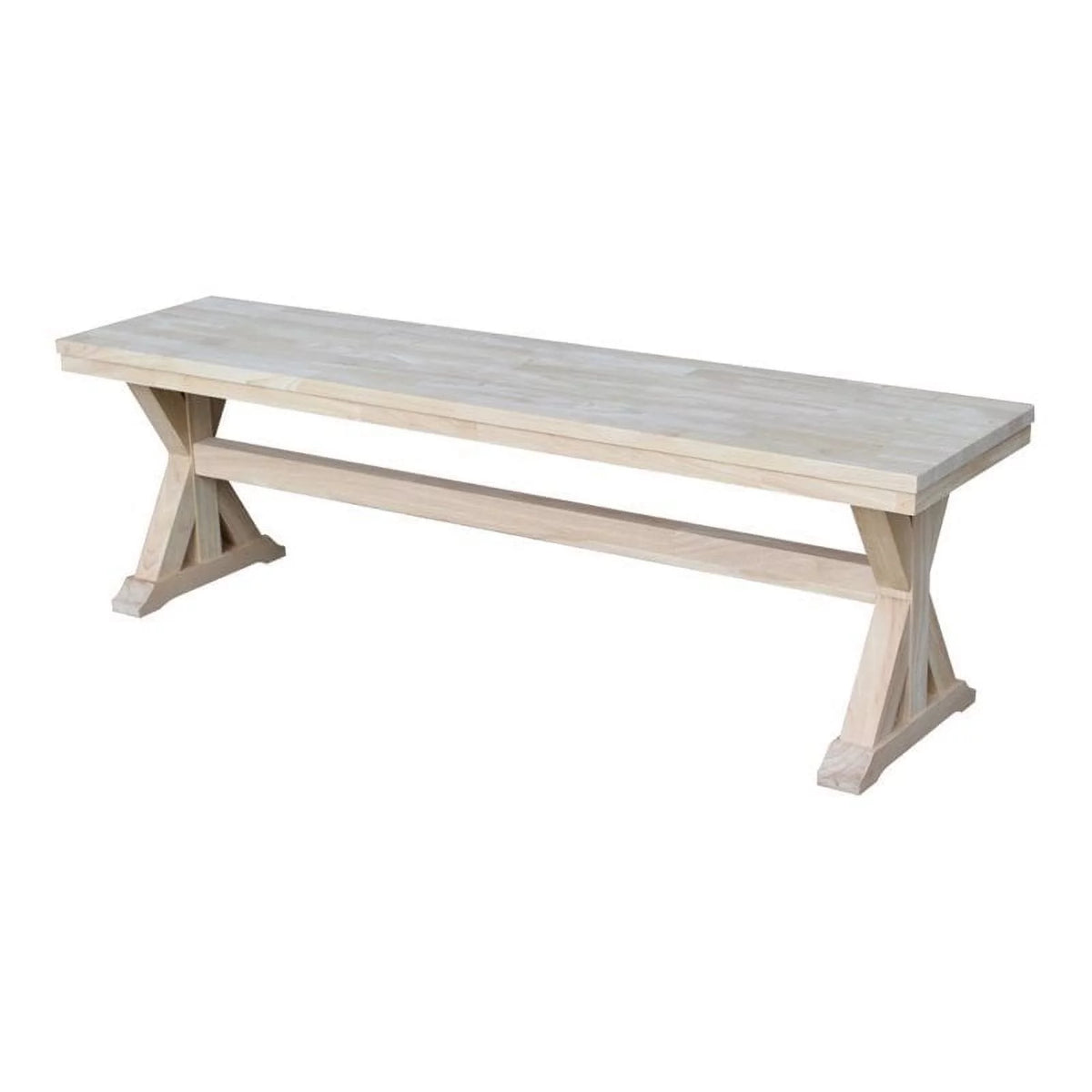 18" Solid Hardwood Bench Off White Q872459