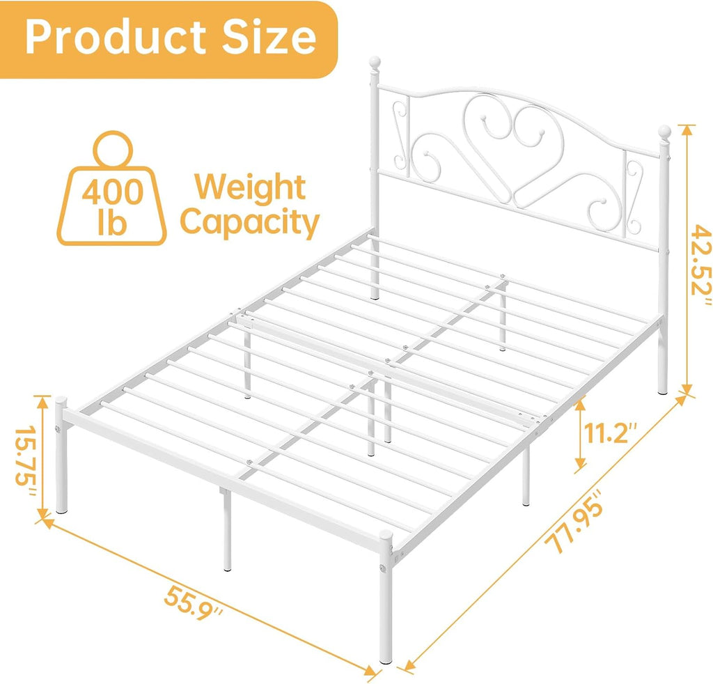 Pink Twin Bed Frame with Headboard S861