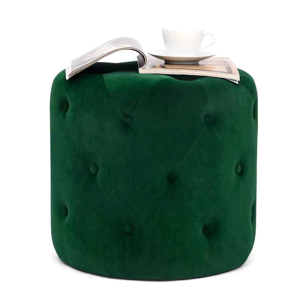 Round Velvet Ottoman V1410